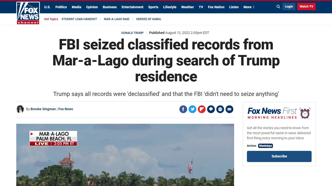 FBI seized classified records from Mar-a-Lago during search of Trump ...